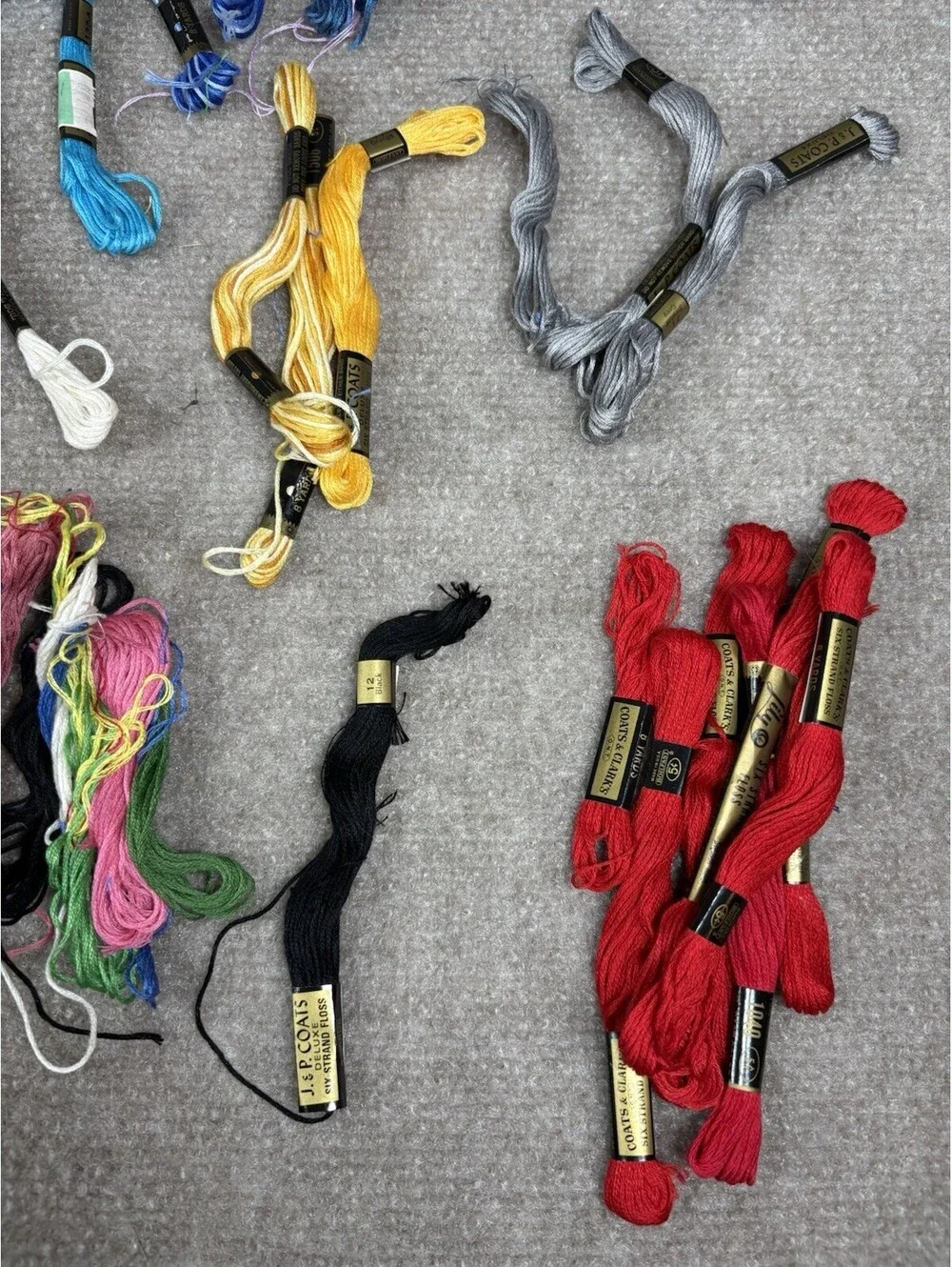 Lot Of Mixed Embroidery Floss Vintage DMC Lily J&P Coats Craft Thread 70+ skeins